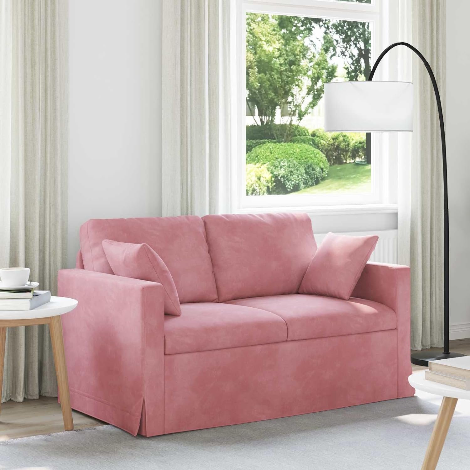 Sofa roze 138 x 78 x 80 cm fluweel
