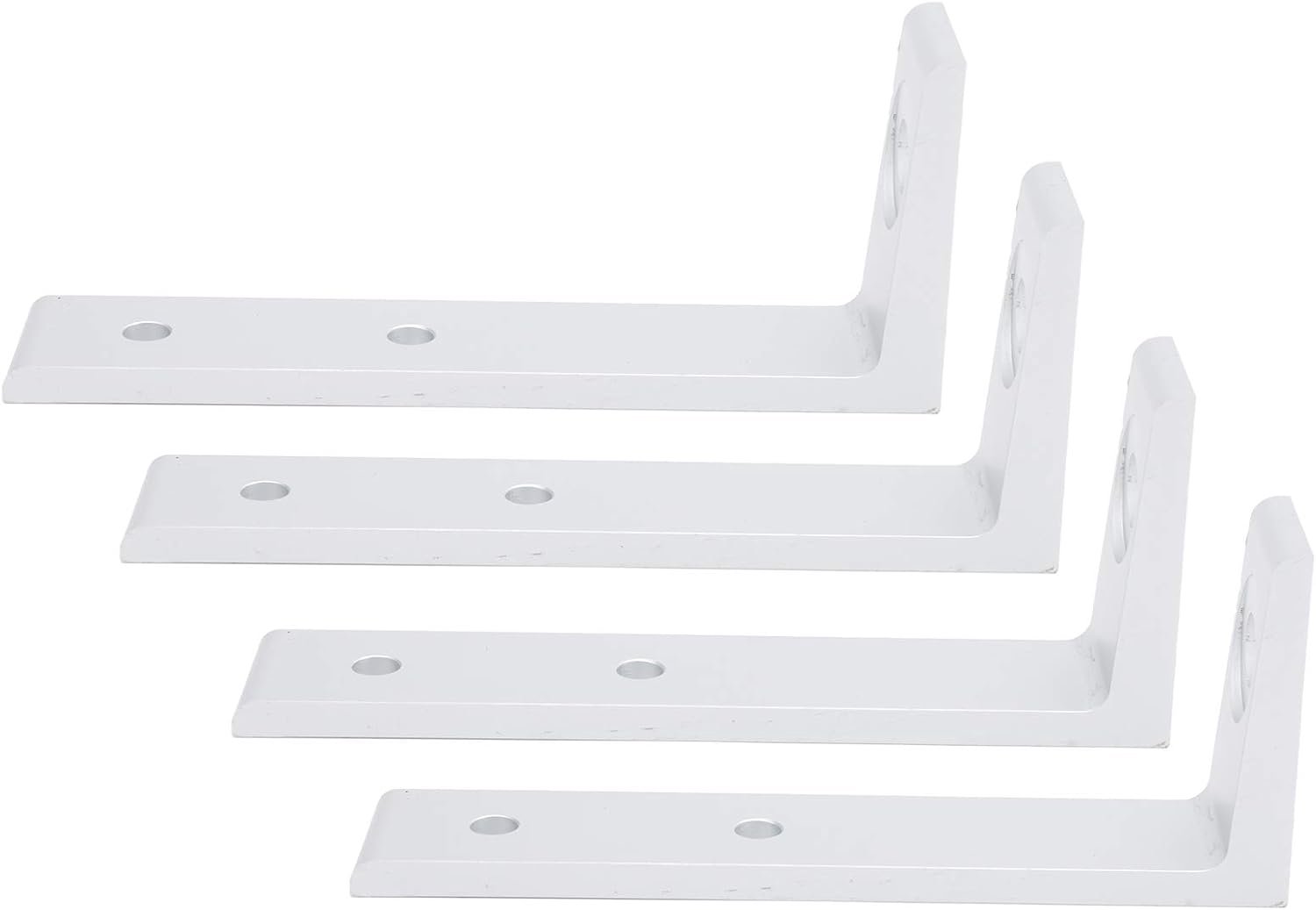 Zware hoekbeugels haakse beugels 4 stuks aluminium L-vormige steunbeugels voor meubelrekkastreparatie zilver 140 mm x 6 mm dik (3030 single slot-zilver)
