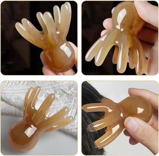 5 Stuks Octopus Hoofdmassage Kam Puntmassage Kam Gua Sha Tool Spa Handmassage Tool Voor Zus En Geliefde — afbeelding 4