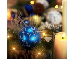 WBHome Voorverlichte 6 voet/72 inch kerstslinger, blauw en wit verlichte slinger met 50 LED-verlichting voor binnen buiten kerstdecoratie vakantiedecoraties, werkt op batterijen (batterijen NIET