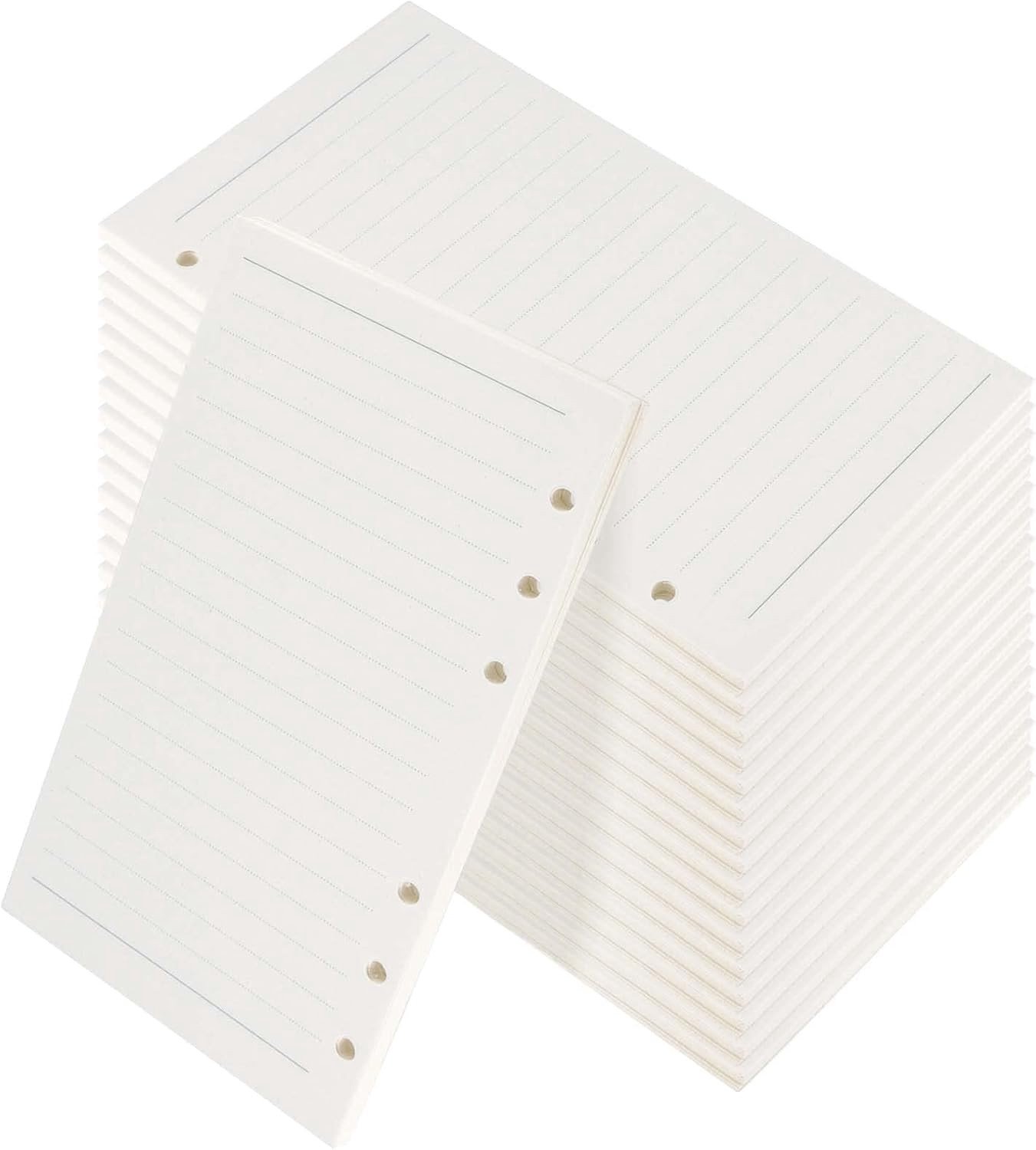 10 Stuks A6 Gelijnd Vulpapier, 450 Vel/900 Pagina's Losse Vellen, 6-Gat Perforatie voor Tijdschriften en Creatieve Projecten