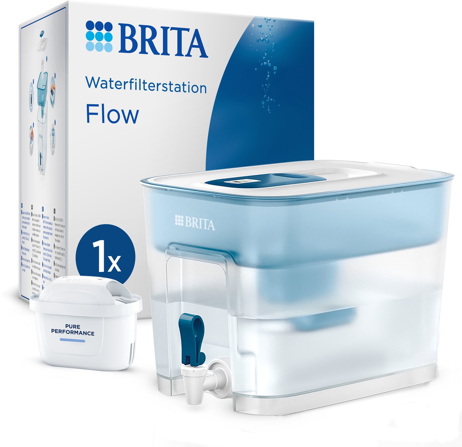 Bol.com BRITA Flow Waterdispenser - 8.2L – Grote inhoud speciaal voor gezinnen - Incl. 1 MAXTRA PRO Pure Performance aanbieding