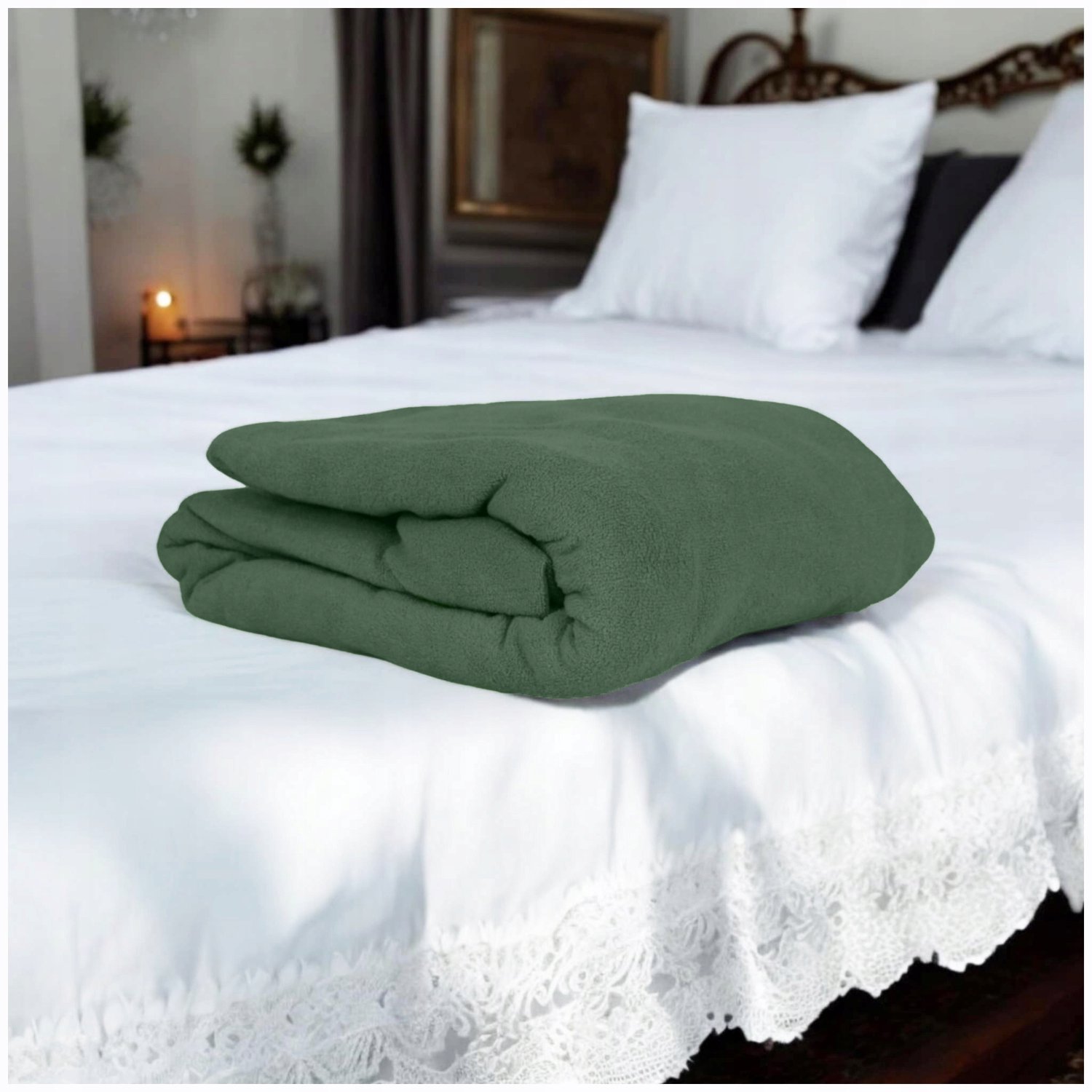Kam-Pol Jersey Hoeslaken met Elastiek 70x120cm Flesgroen - 100% Katoen