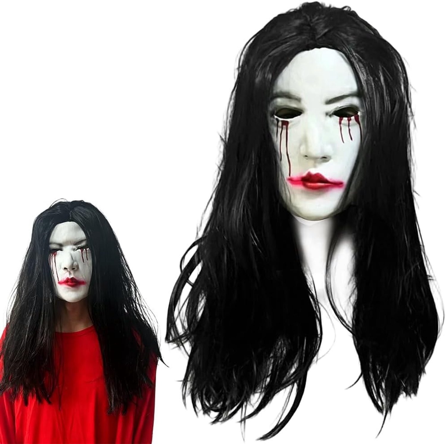 Halloween Spookmasker - Grijs - Latex - Vrouwelijk Spookmasker voor Feestjes en Cosplay