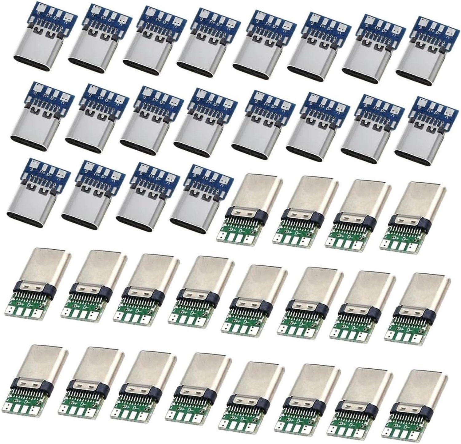 USB Type C connector set 40 stuks - 24 pin USB 3.1 SMT - met breakout PCB - ideaal voor solderen - ShopVlot