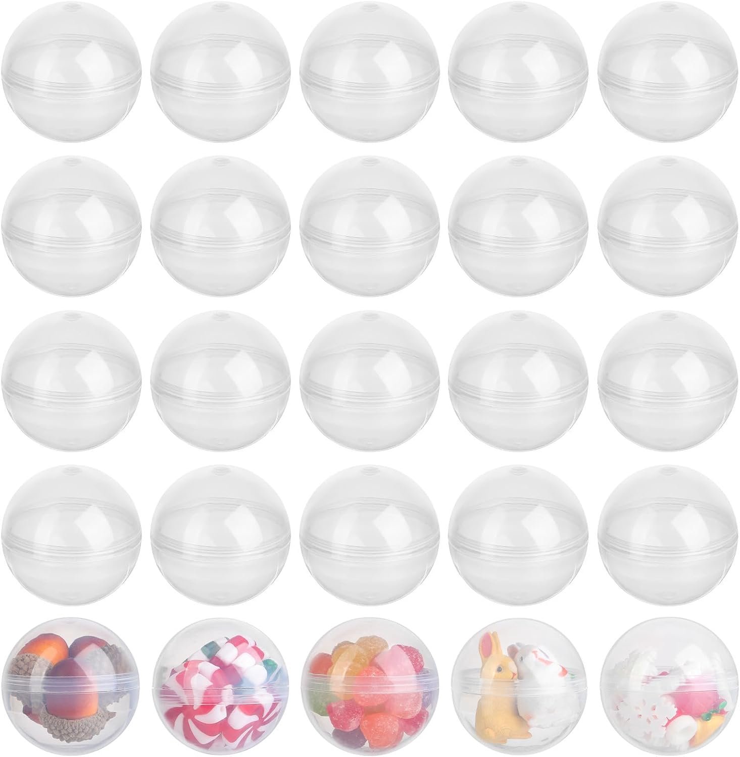 Hemobllo 50 stuks transparante, vulbare ballen, 1,77 inch ronde kunststof capsules voor kindergrijpautomaten, verpakkingen en decoraties