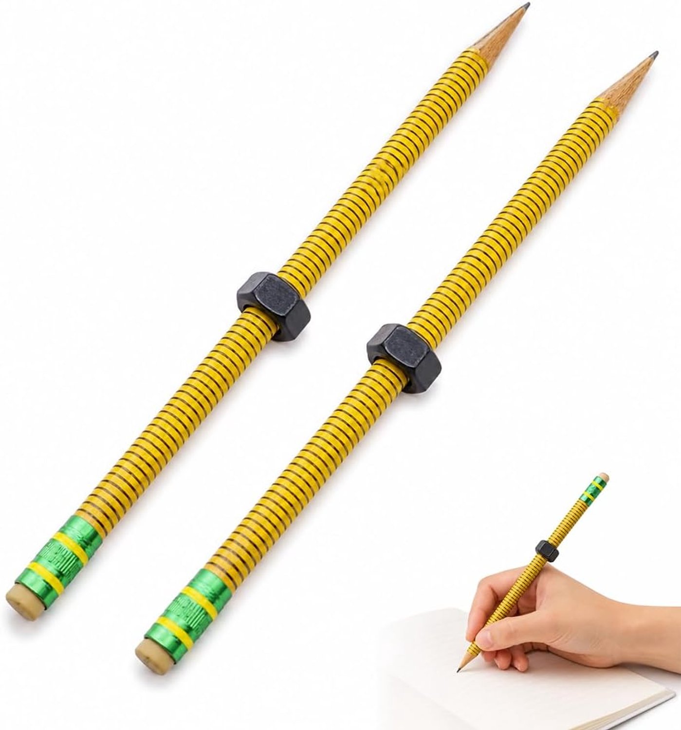 Anti-stresspen (verpakking van 2) ter verbetering van de concentratie. Met schroefdop. Pen voor sensorische stimulatie van de vingers.