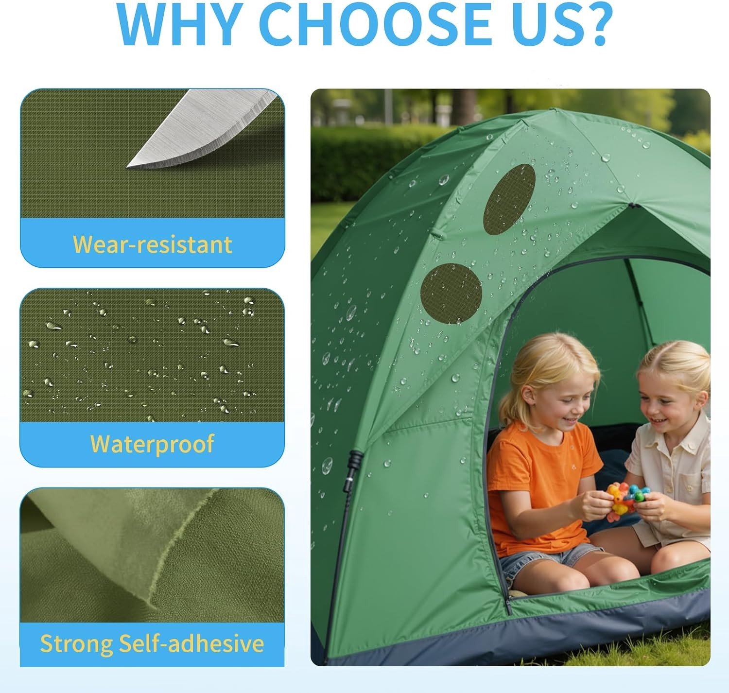 24 Stuks Zelfklevende Nylon Reparatie Patches voor Tent, Jassen en Kleding - Duurzame Waterdichte Herstelset voor Slaapzakken en Rugzakken in Legergroen