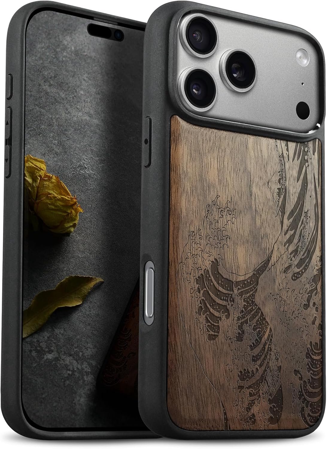 Carveit Wood Case for iPhone 18 Pro Max (Walnotenhout-Golf Herontworpen)