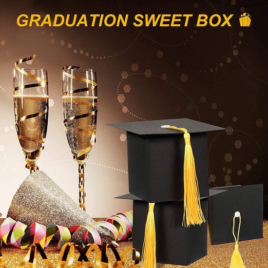 Decorations 50PCS Graduation Candy Box DIY Grad Cap Box for Graduation Gift Graduation Party Favors Decor — afbeelding 4