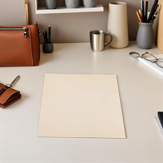 8 stuks white houten vierkantjes - 11,8 inch (30 cm) onafgewerkte houten vierkantjes - schijven/tegels voor knutselen, schilderen en beitsen — afbeelding 2