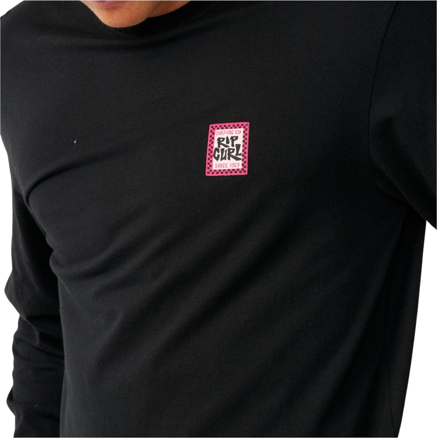 2026 Rip Curl Heren Stroomlijn Badge Lange Mouw T-Shirt Zwart