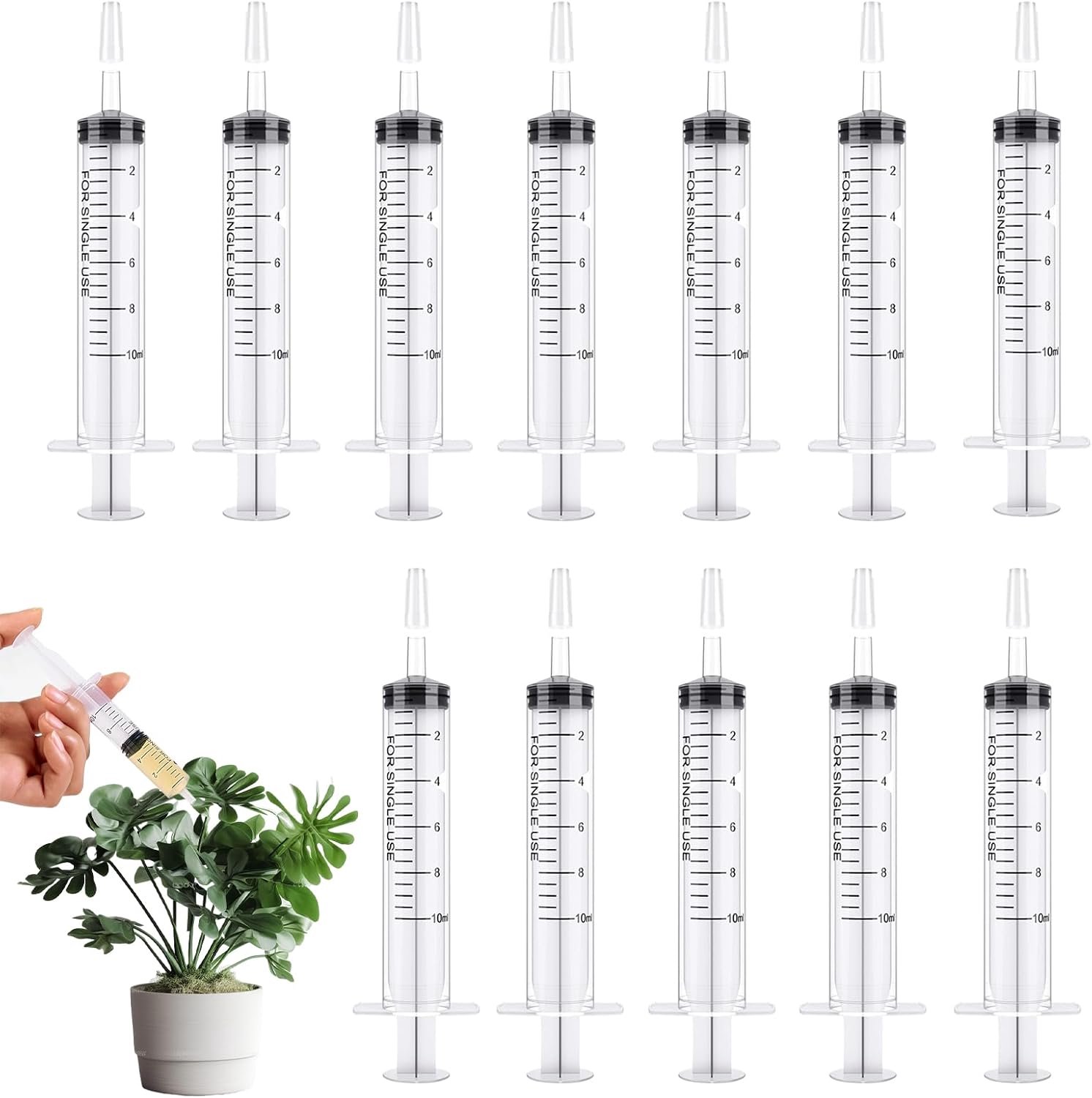 10 ml Kolostrumspuit, 12 stuks Geen naaldspuit, doseerspuit zonder naald, vloeistofafgiftespuit, gegradueerde kunststofspuit voor huisdiervoeding