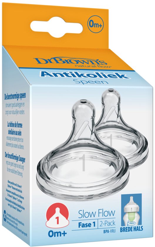 Dr. Brown's Options+ Flesspeen - Fase 1 - Brede halsfles - 2 stuks van Dr. Brown's — afbeelding 3