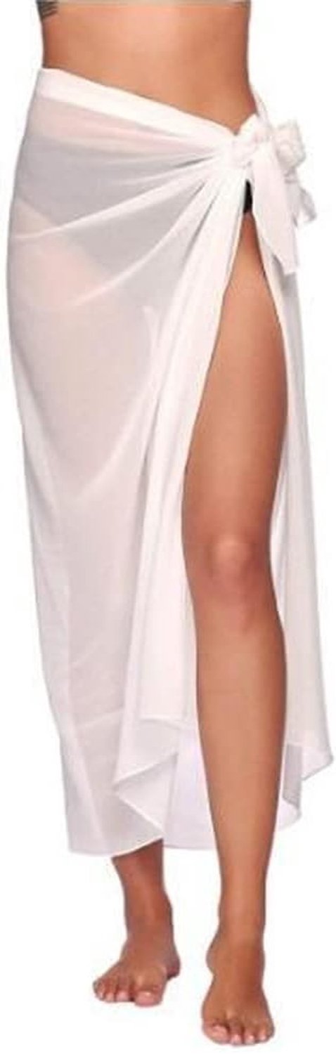 Badpak Cover Up Voor Vrouwen Sarong Beachwear Wrap Rokken Sexy Stijlvolle Strand Pareos Bikini Sjaals Jurk, Kleur: wit, M