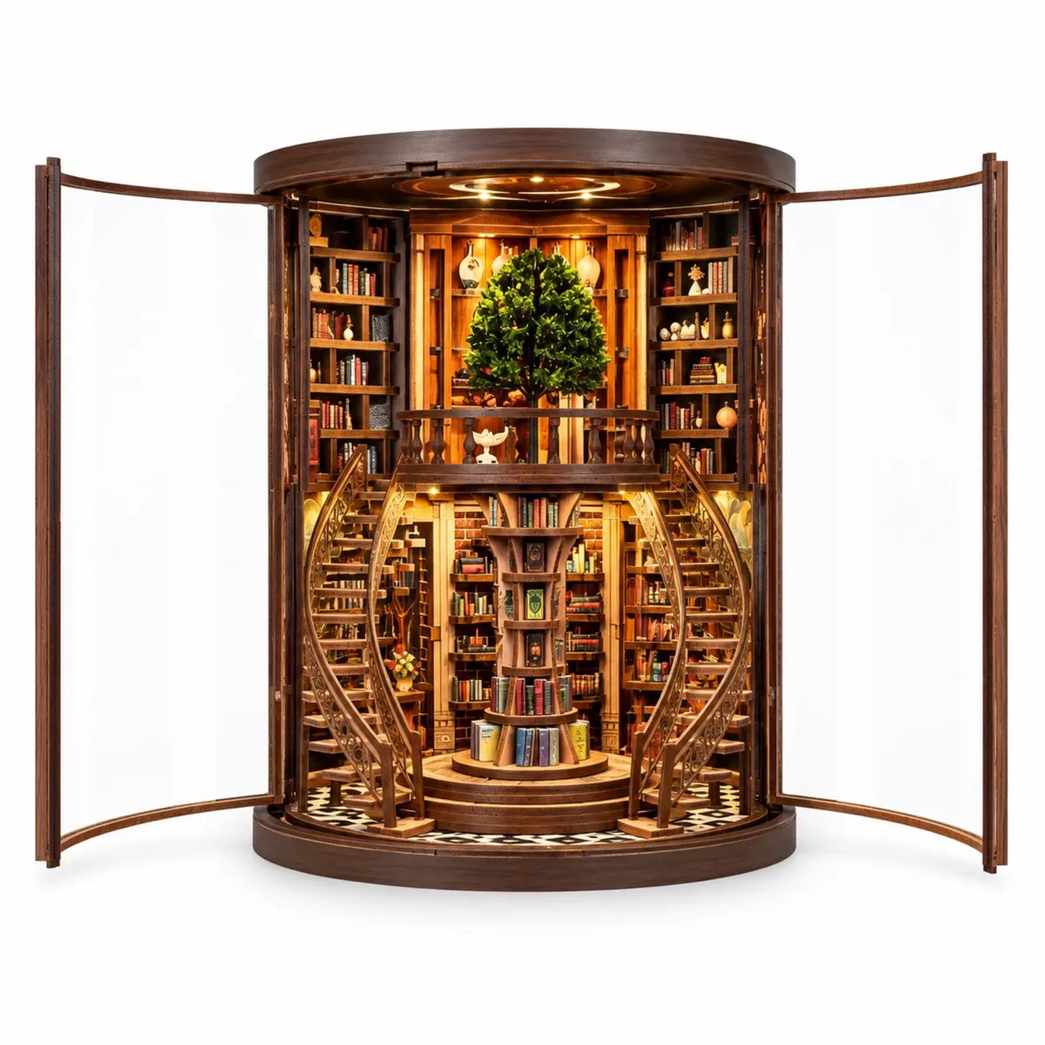 THAR Book Nook Timeless Library – DIY Houten Miniatuurbibliotheek met LED Verlichting – 356 Onderdelen – Bouwpakket vanaf 14 jaar