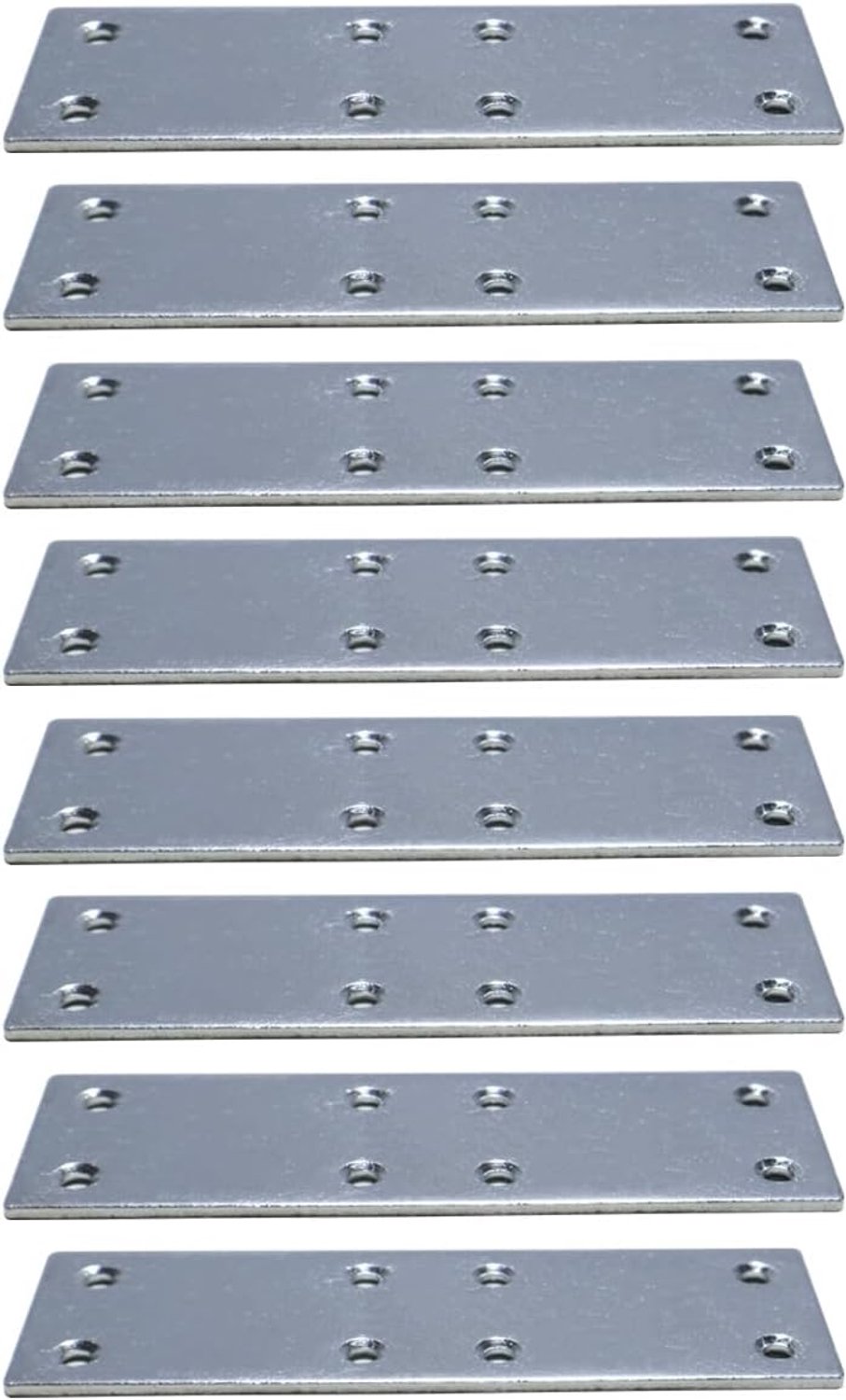 Grobo Roestvrijstalen rechte beugels 8-pack 120 mm platte herstellende platen 5 mm gaten hoekbeugel voor hout