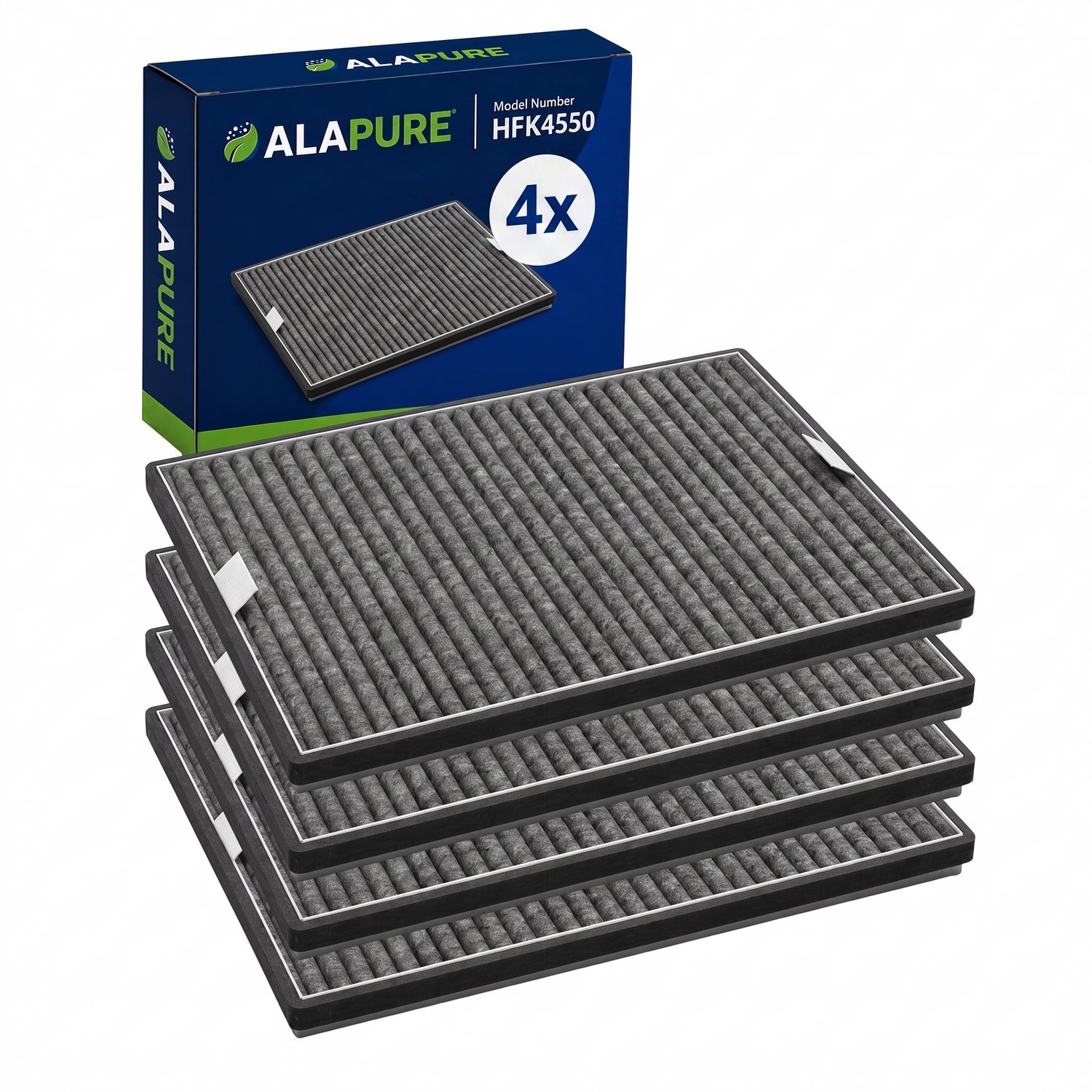 4x Alapure 4560 Compatibel met Miele Koolstoffilter D16-P / 7932320 ​(2 St.)