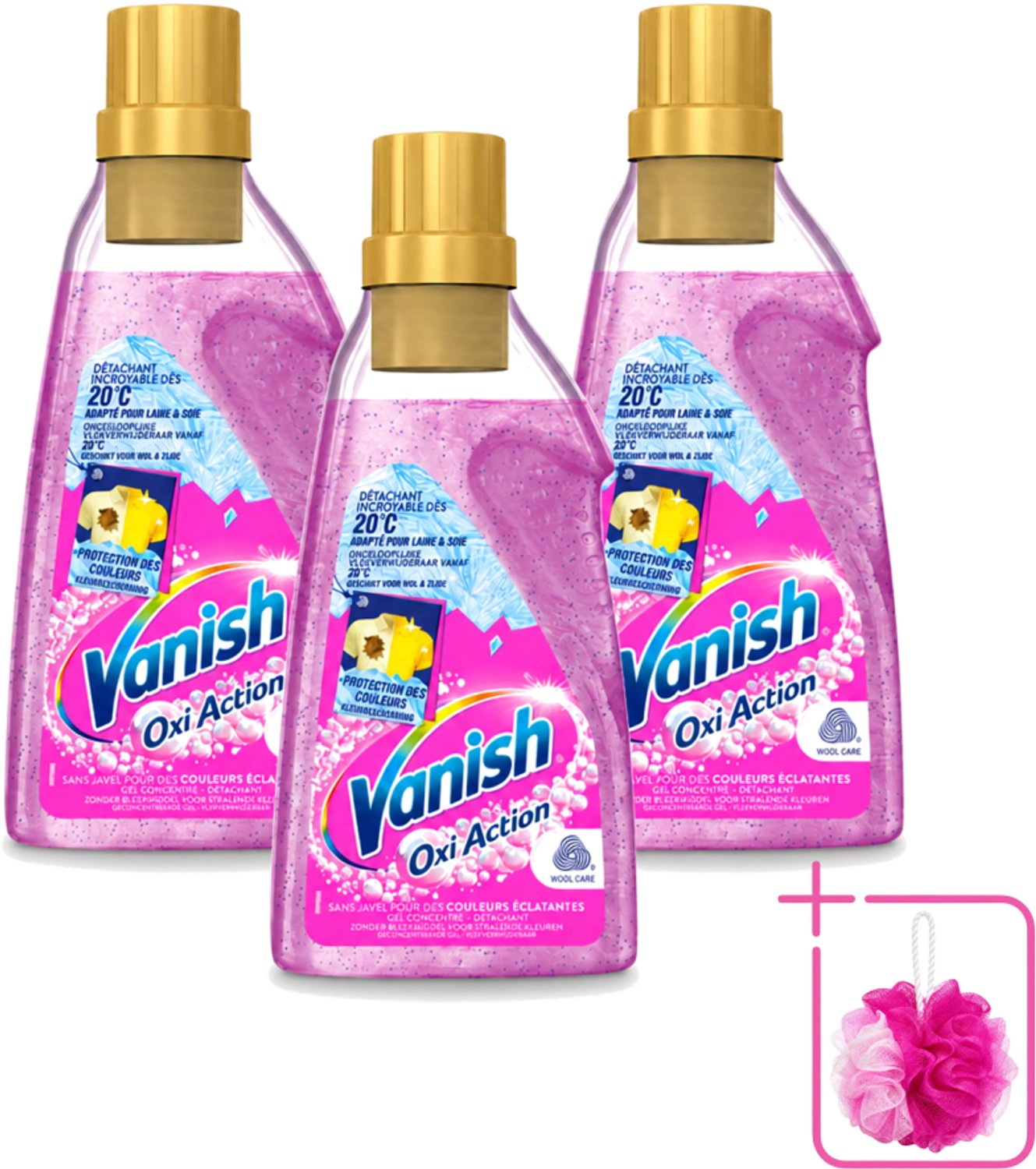 3 x Vanish – Wasbooster Gel – Oxi Action – 750 ml - Bulkverpakking - Wasbooster - Douchemop - Vlekverwijdering
