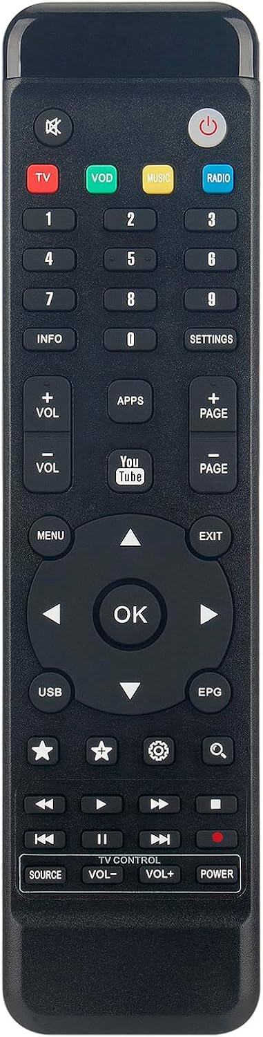 AULCMEET Replacement Remote Control Compatible with Red Line Goldenbox Full HD Satellite Receiver RedLine 7, Red 360 - ShopVlot