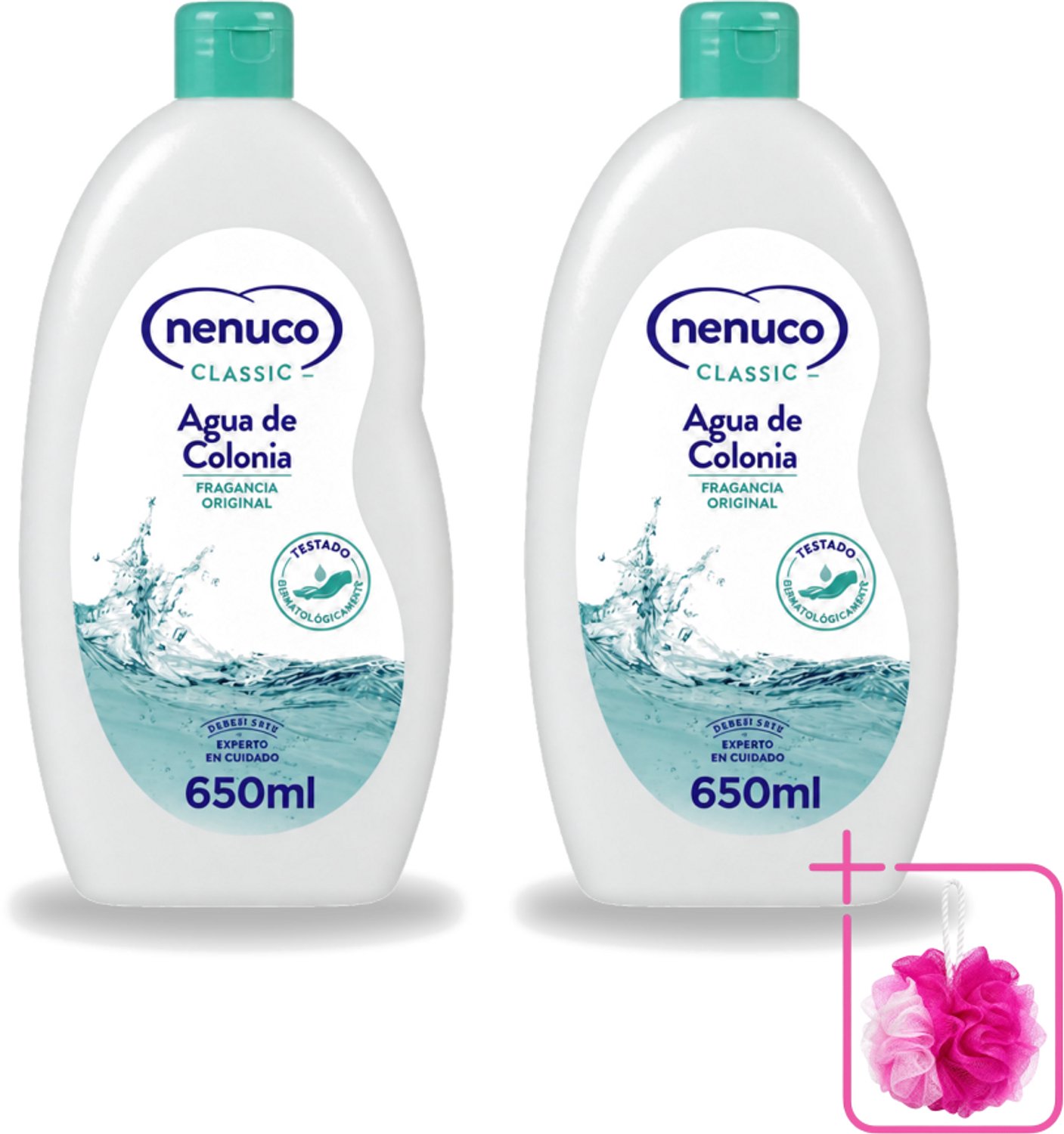 2 x Nenuco – Eau de Cologne – Klassiek – 650 ml - Bulkverpakking - Agua de Colonia - Douchemop - Kinderparfum