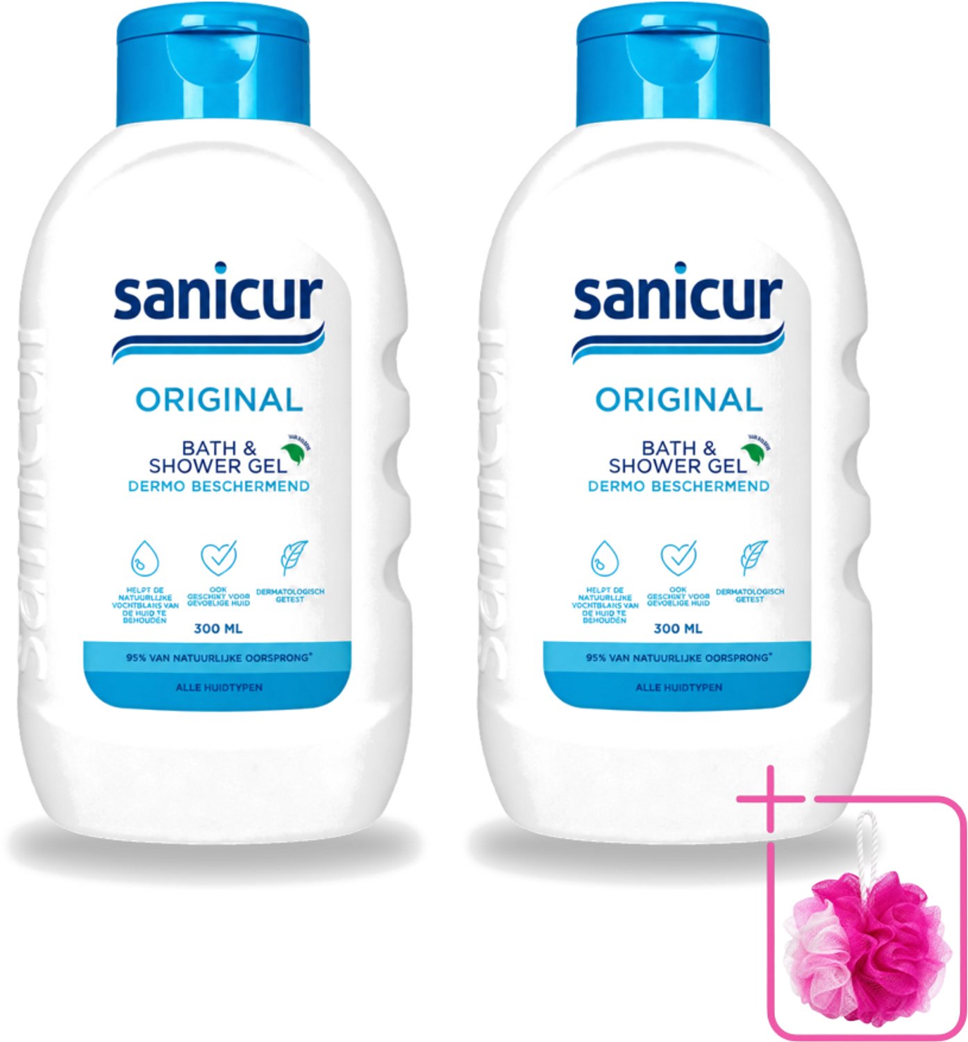 2 x Sanicur – Bad & Douchegel – Original – 300 ml - Bulkverpakking - Bad en douchegel - Douchemop - Milde reiniging