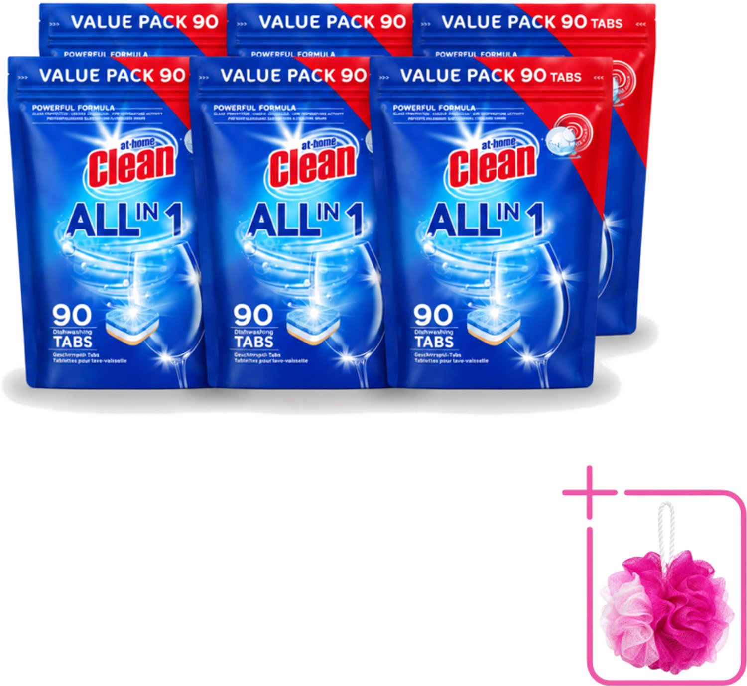 6 x At Home – Vaatwastabletten All-in-1 – Krachtige Reiniging – 90 Tabs - Bulkverpakking - Vaatwastabletten - Vaatwasser