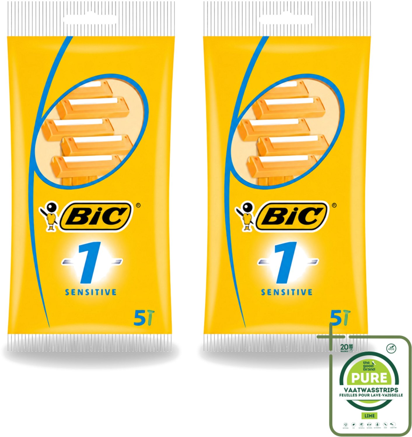 2 x Bic - Scheermesjes - Sensitive - Enkel Mesje - Wegwerpmesjes - 5 Scheermesjes - Grootverpakking - Gevoelige Huid - Wegwerpscheermes - Scheermesje - Scheermes - Scheerbeurt