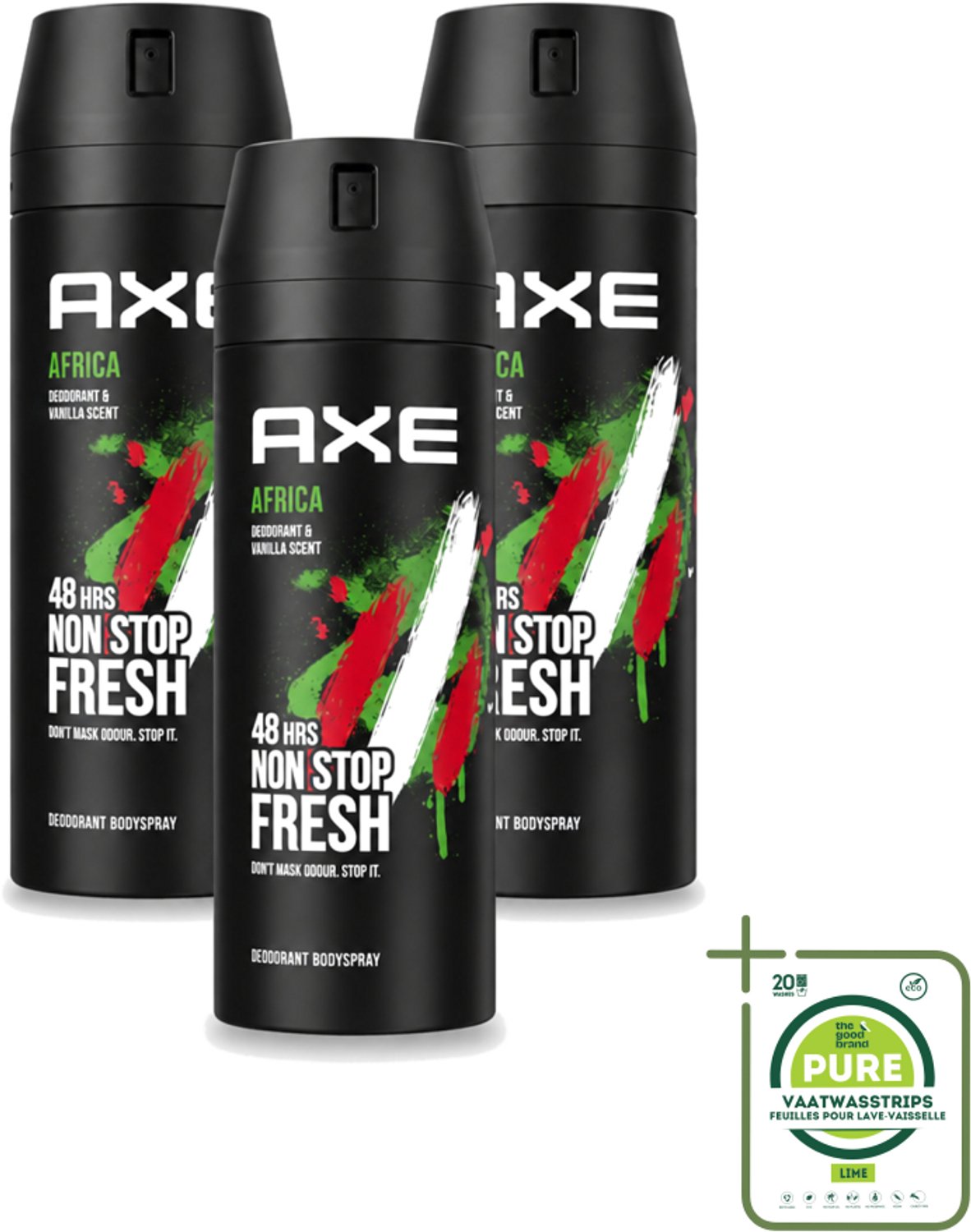 3 x Axe – Deodorant Spray – Africa – 150 ml - Grootverpakking - Axe Deodorant - Deodorant Spray - Zweetgeur Bestrijding - Mannelijke Geur - Frisheid