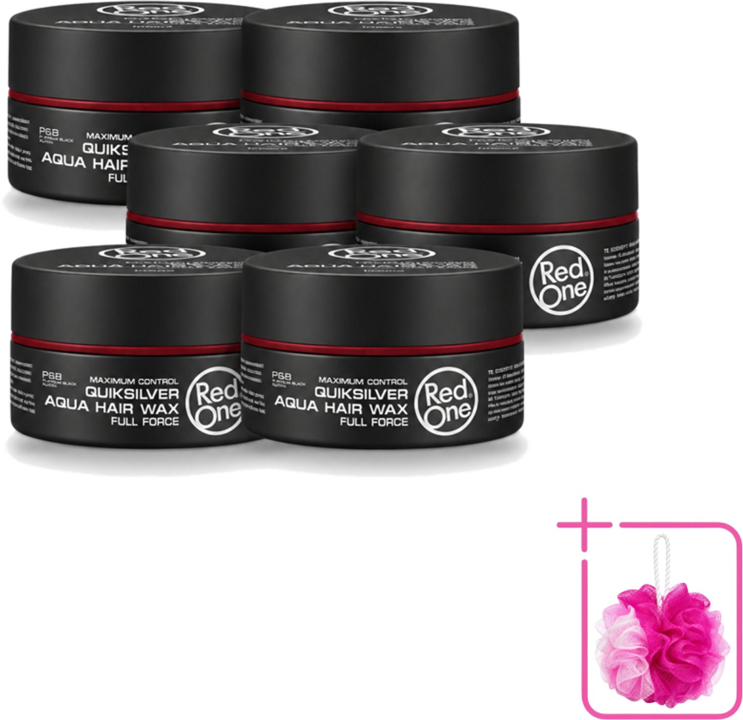 6 x Red One - Haarwax - Quicksilver - Aqua Hair Wax - Voor Sterke Hold & Glans - 150 ml - Bulkverpakking - Haarwax - Waterbasis