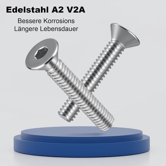 10 stuks M6 x 80 mm verzonken schroeven roestvrij staal schroeven — afbeelding 3