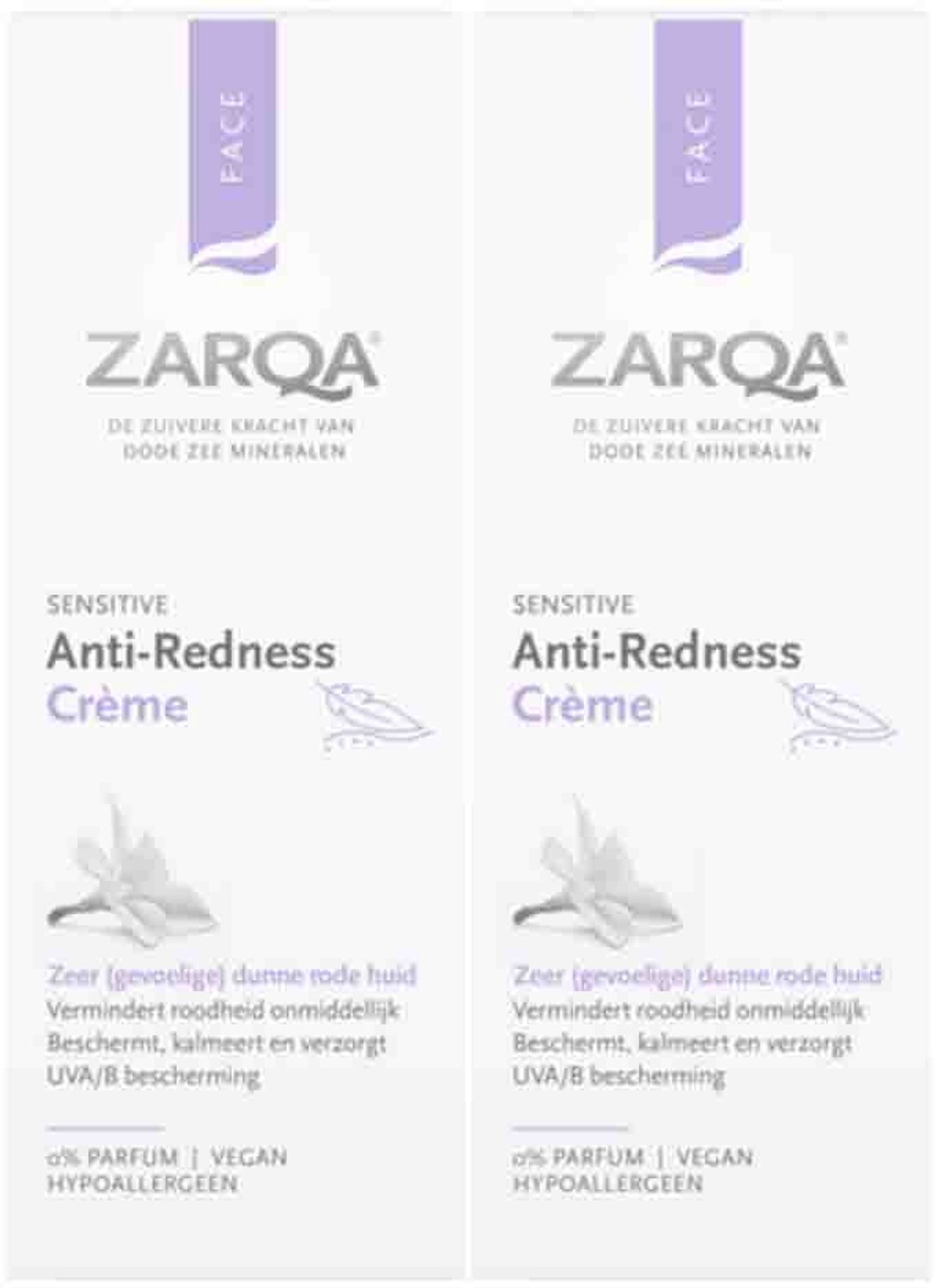 Zarqa - Sensitive Anti-Redness Gezichtscrème - 2 x 50 ml - Voordeelverpakking