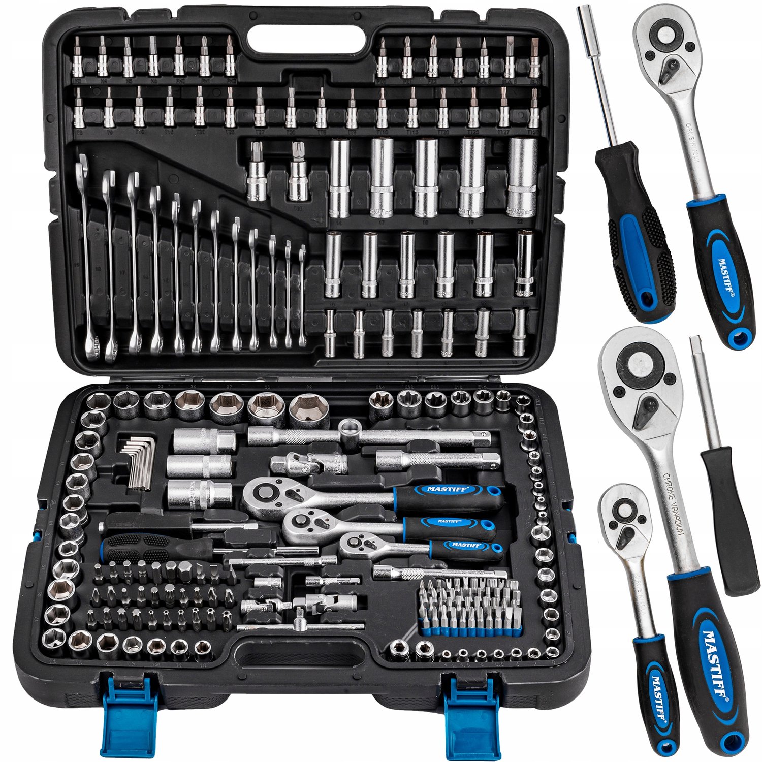 216-delig Gereedschapset: Dop-, Torx- en Ringsleutels