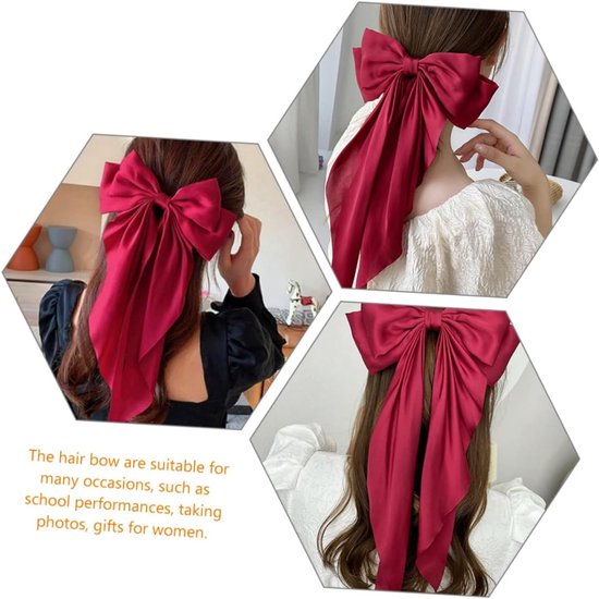 2stuks Grote Haarstrik Clips Modevolle Metalen Veer Haarclips Met Lange Tails Geschikt Haartypes Elegante Accessoires Voor Vrouwen Cadeau Voor Vriendinnen — afbeelding 4
