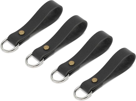 4 stuks echt lederen riemlus met D-ring, gereedschapsriemlus, sleutelhanger — afbeelding 5