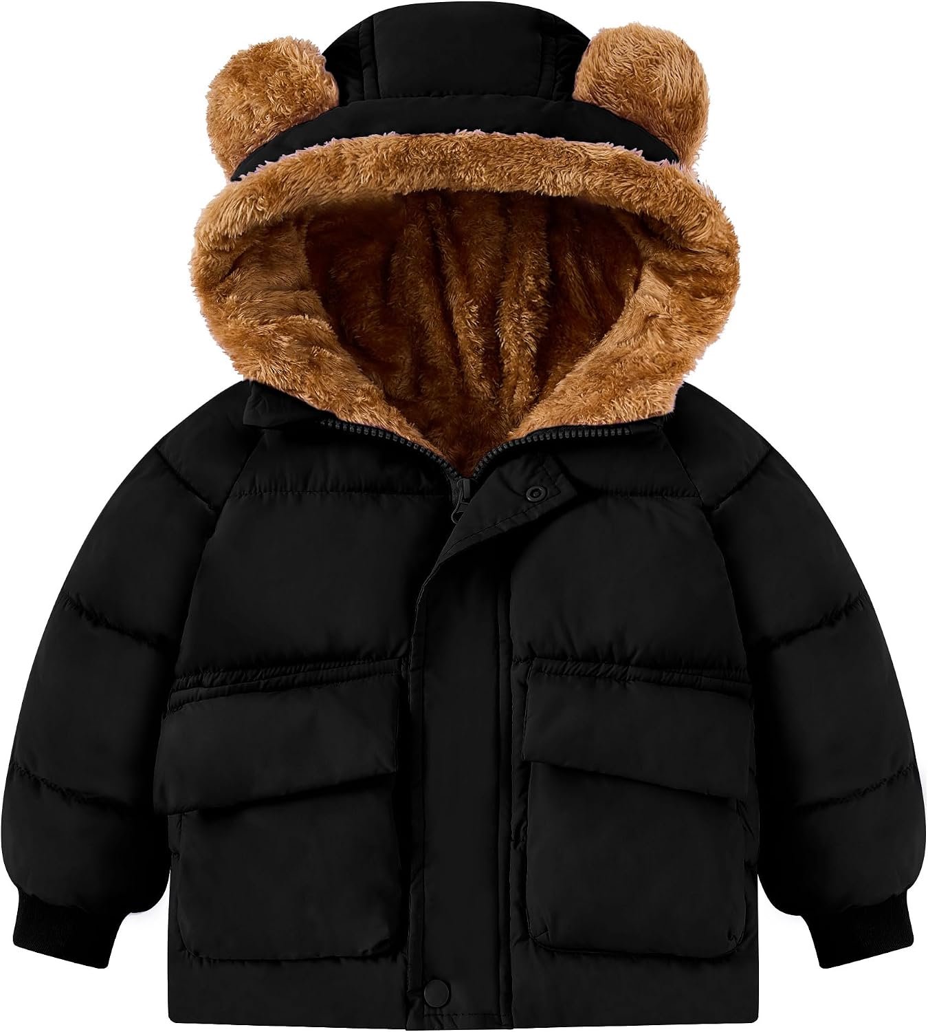 SFreeBo Babywinterjas fleecejack meisjes jongens jas capuchon met zakken pluche voering winterkleding 6 maanden - 5 jaar
