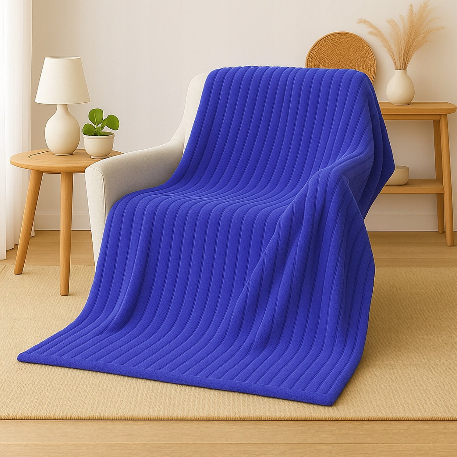 Zacht Zomer Plaid 160x200cm - Elegante Blauwe Deken