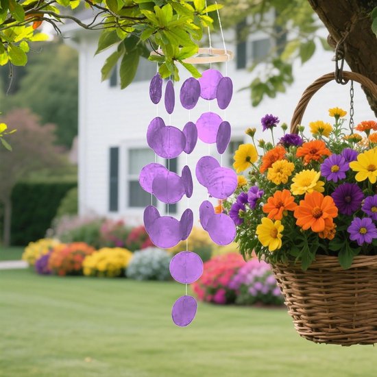 Schelpen Windgong Ophangbare rustgevende geluiden boho huis zomerdecoratie — afbeelding 3