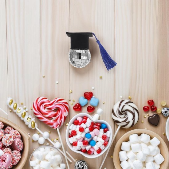 6 Stuks Graduation Hoed Met Franje Feestelijke Afwerking Voor Cupcakes Taarten Tijdens Afstudeerfeesten — afbeelding 3