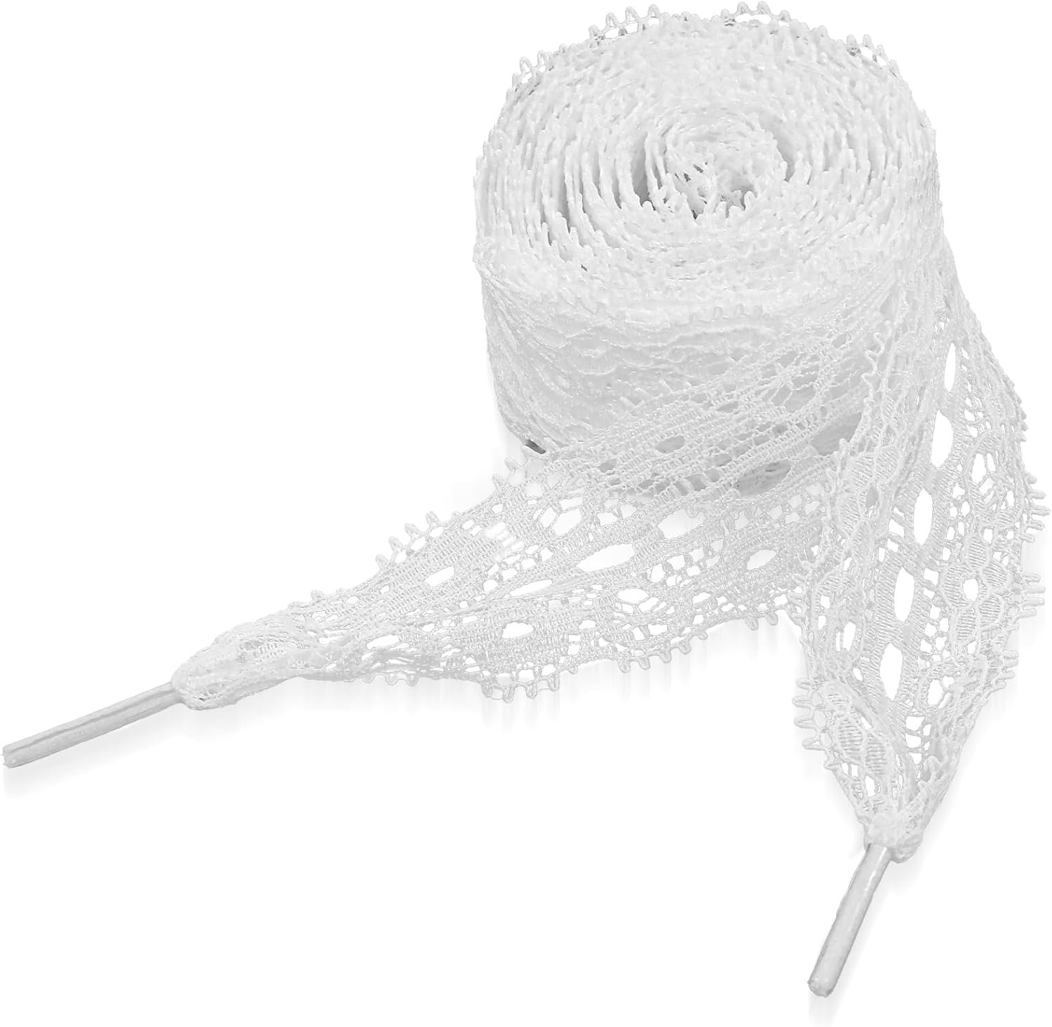 Ouligay 2 paar 3 cm brede veters voor sneakers, witte sneaker schoenveters, mooie platte schoenveters, hol, 47 inch - ShopVlot