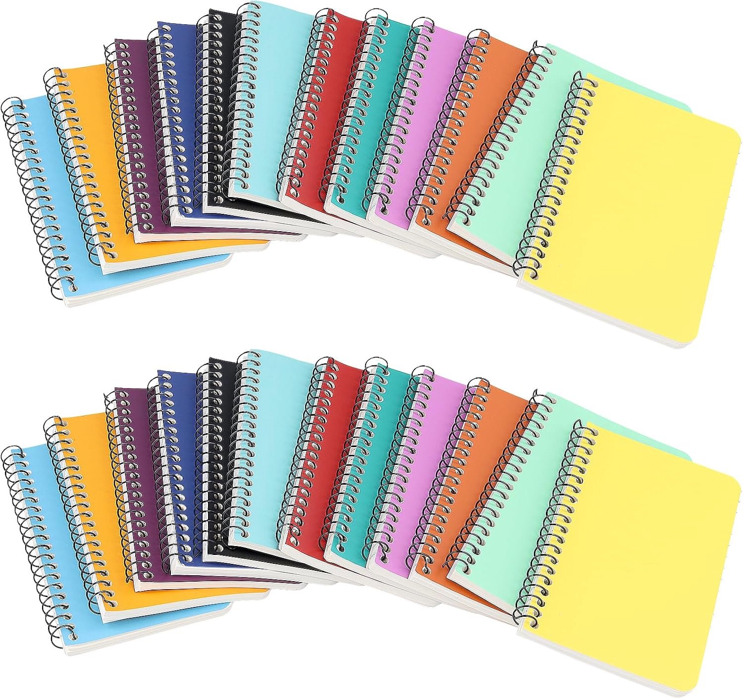 24 Pcs A7 Pocket Notepad, 120 Pages/60 Sheets Colored Small Spiral Lined Notepads, Mini Small Multipack Notebooks A7 - ShopVlot
