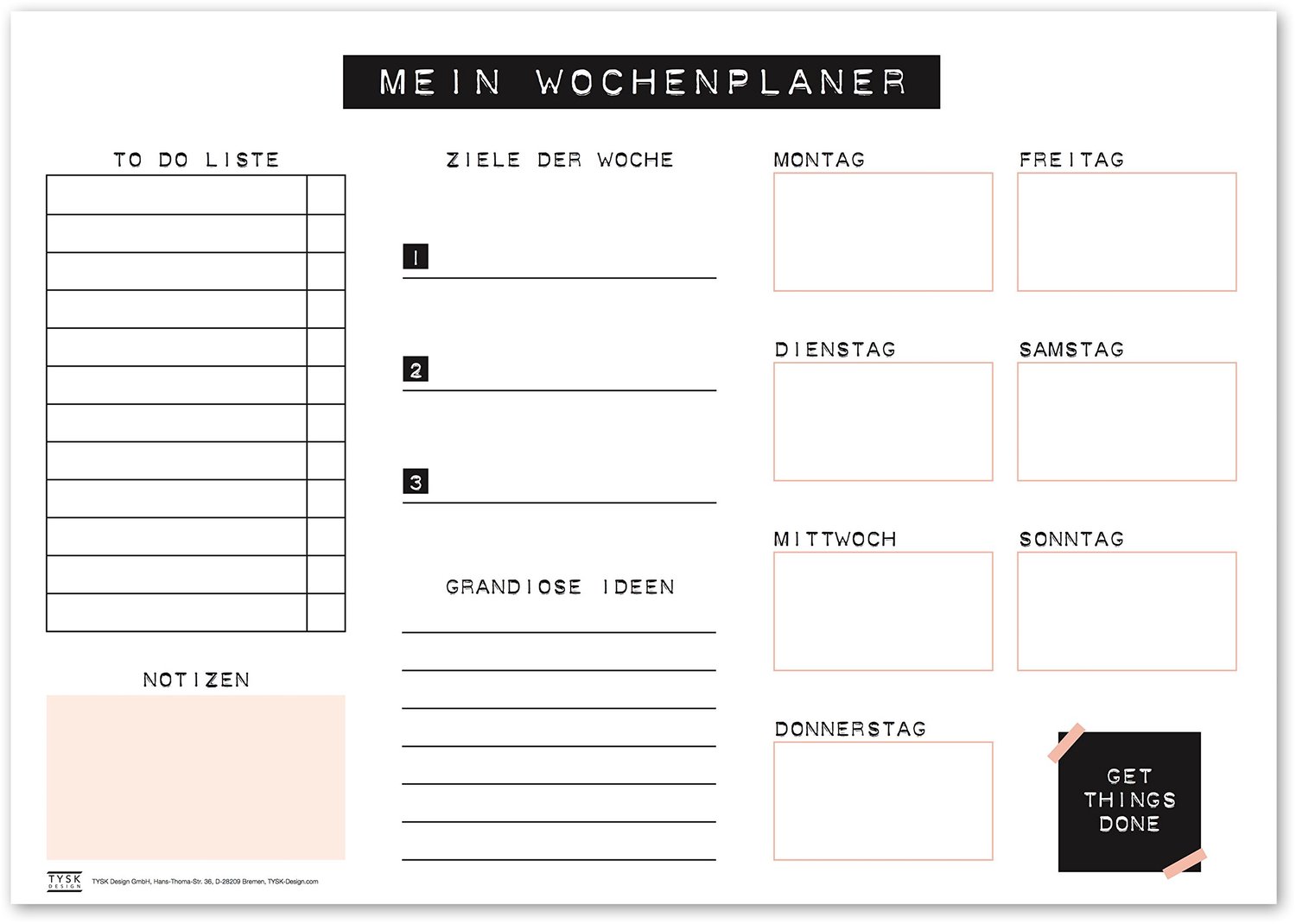 Bureauonderlegger A3 - roze papier - af te scheuren - handige weekplanner - ShopVlot