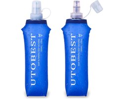 UTOBEST Flexibele drinkfles, opvouwbare opvouwbare waterflessen van zachte fles met stro 600 ml / 500 ml / 350 ml / - ShopVlot