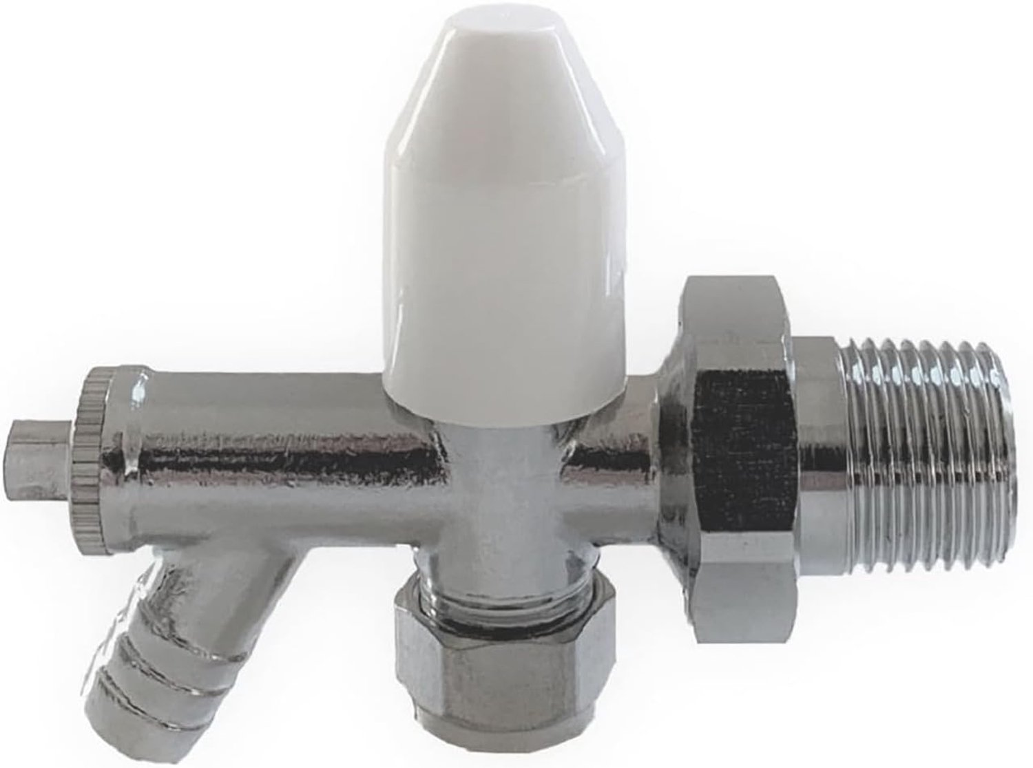 10mm Chrome Plated Cosmos Lockshield Radiator Valve with Drain Away - Heating System Fitting - ShopVlot