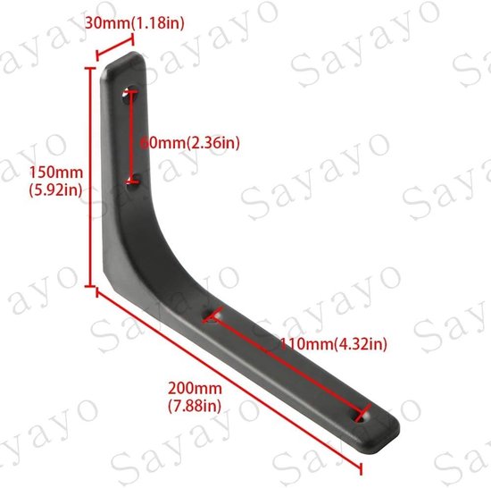 Stevige metalen plankdragers 90 graden - Set van 4 matte zwarte schapsteunen voor wandplanken en meubels — afbeelding 4