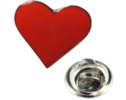 GBJUK Rood hart metalen emaille pin badge, width: 20mm Height: 20mm, Metaal - ShopVlot
