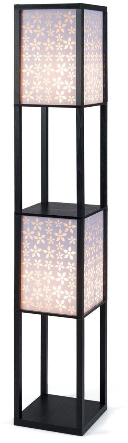SureDeal® - Lamp - Staande Woonkamerlamp - Planken - Lampenkappen Moderne Leeslamp - Fitting Zwart - 26x26x156 cm - Zwart