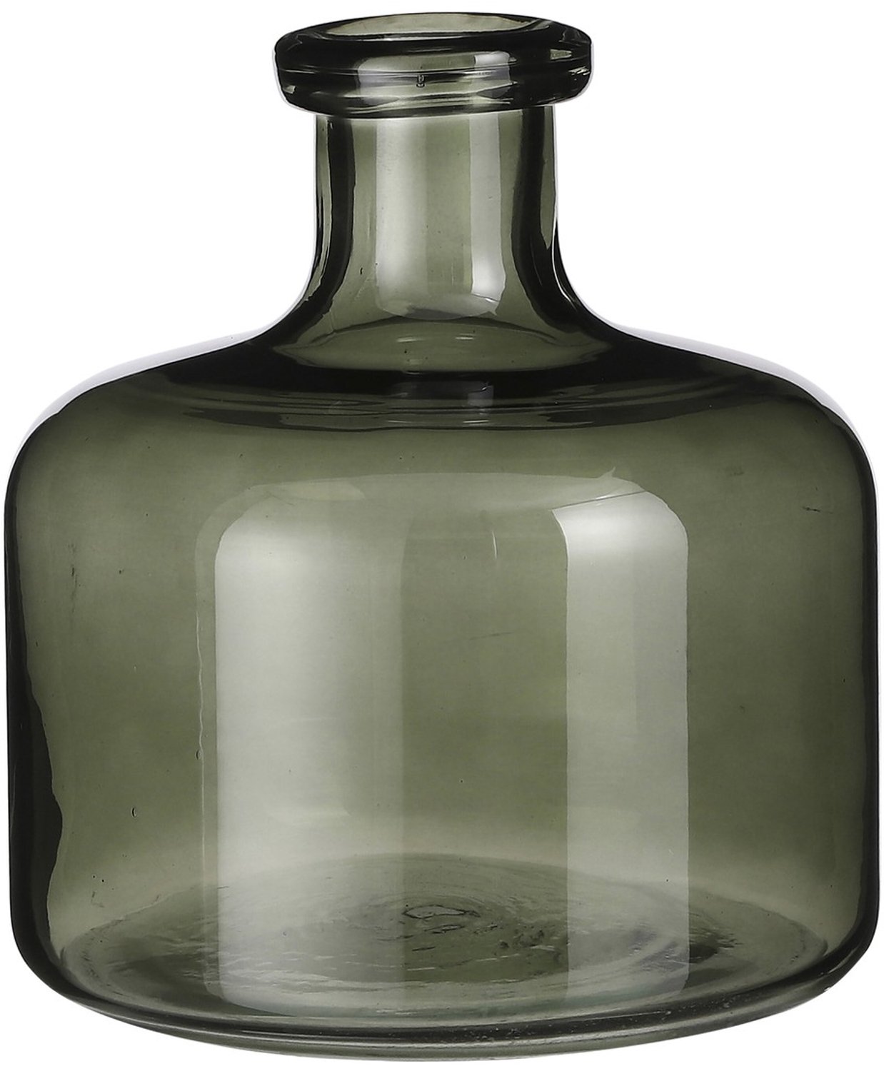 Mica Decorations Regal Fles Vaas - H22 x Ø20 cm - Glas - Groen