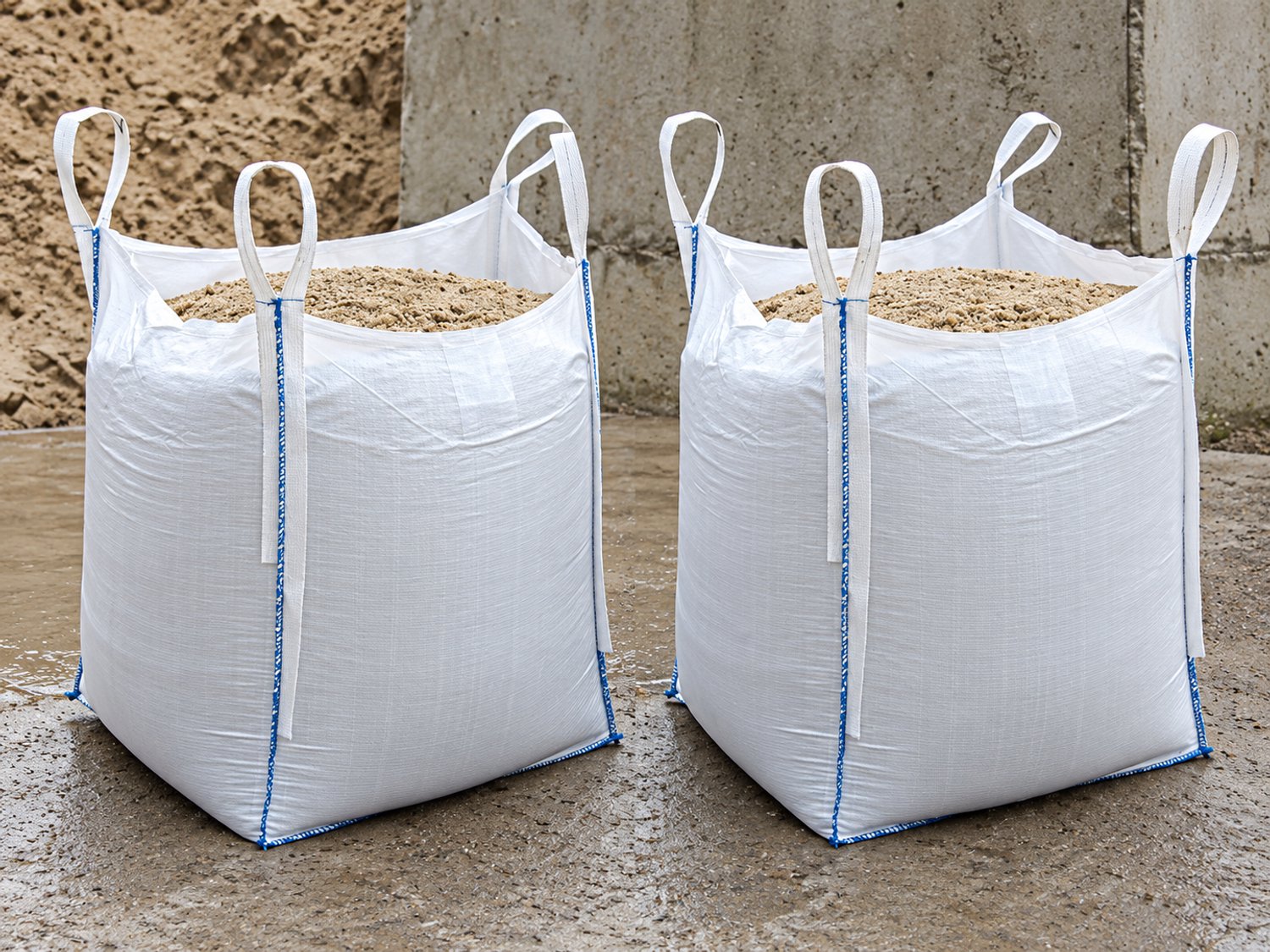 2x Big Bag Wit 90 × 90 × 110 cm – Draagvermogen tot 1500 kg per Zak – Sterke Bouwzakken