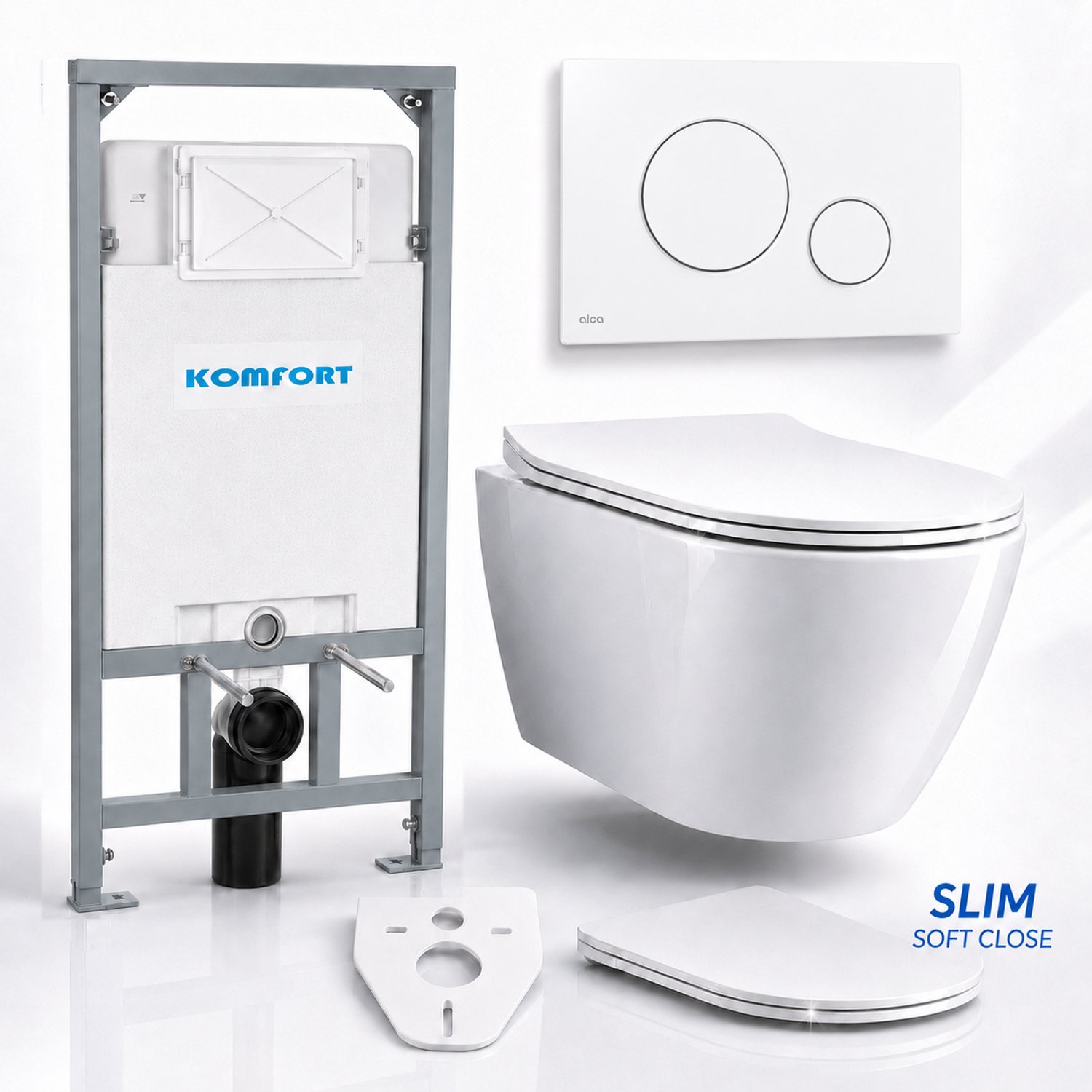 Badland toiletset - Alcaplast KOMFORT C201 1,2 m - ROLO wit - M670 wit slim